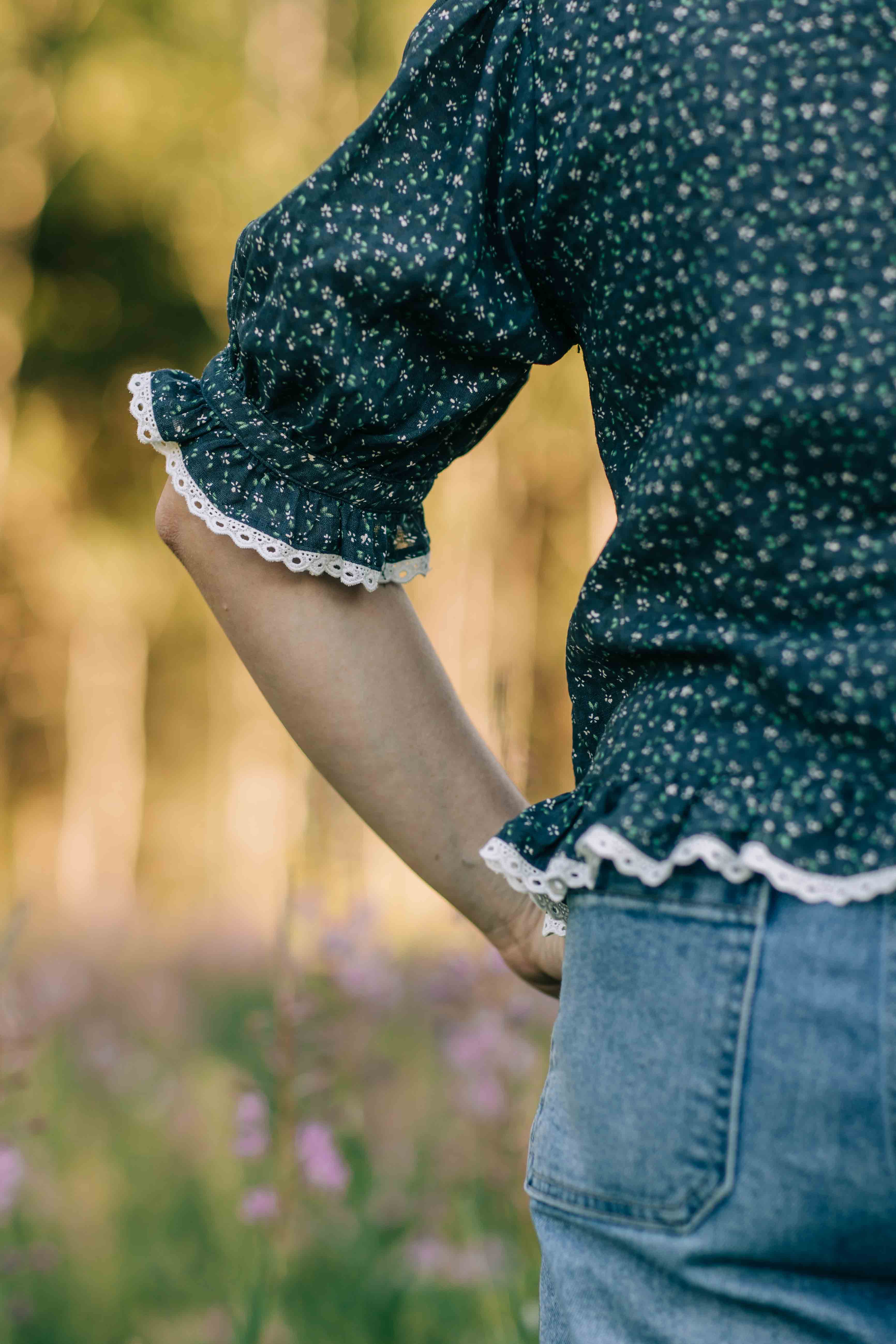 Charlie Top--Navy Floral